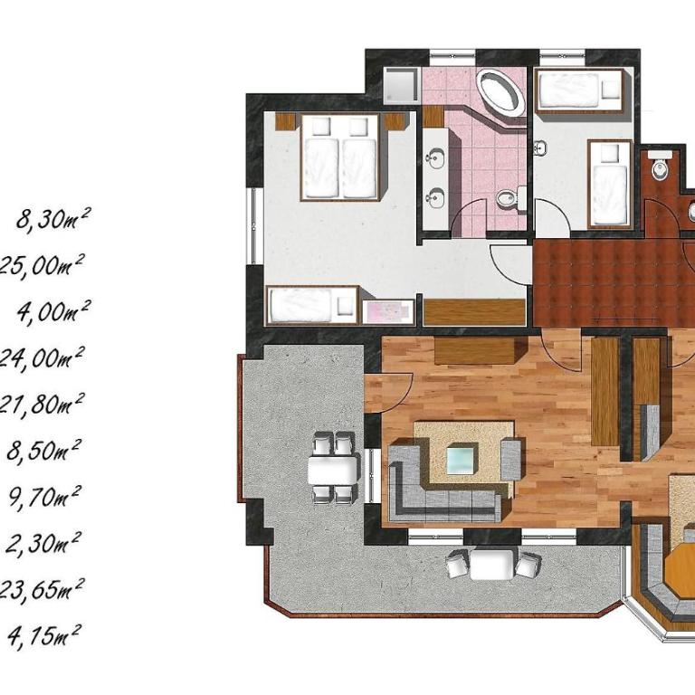 Gästehaus Summer - Apartment mit 2 Schlafzimmern und Dusche - 16