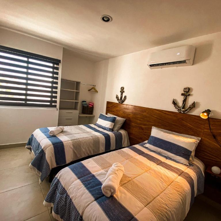 Jacuzzi rooftop vista al mar 5 min malecón - Two-Bedroom Apartment - 7