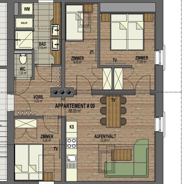 Villa Ganzstein - Apartment mit 3 Schlafzimmern - 1