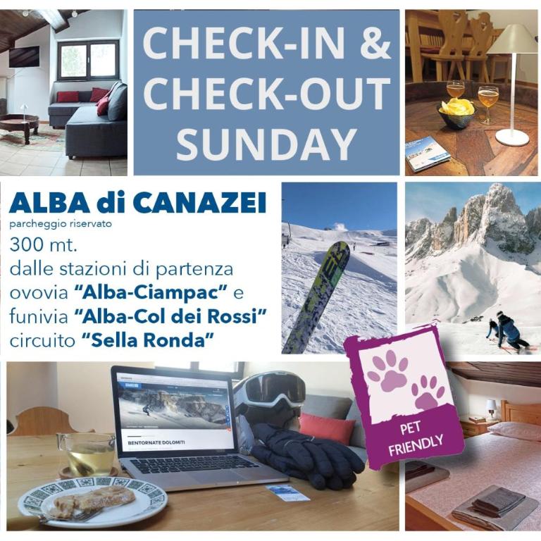 Mansarda Marmolada Canazei, parking, ski slopes 300m - Appartamento con 2 Camere da Letto - 2