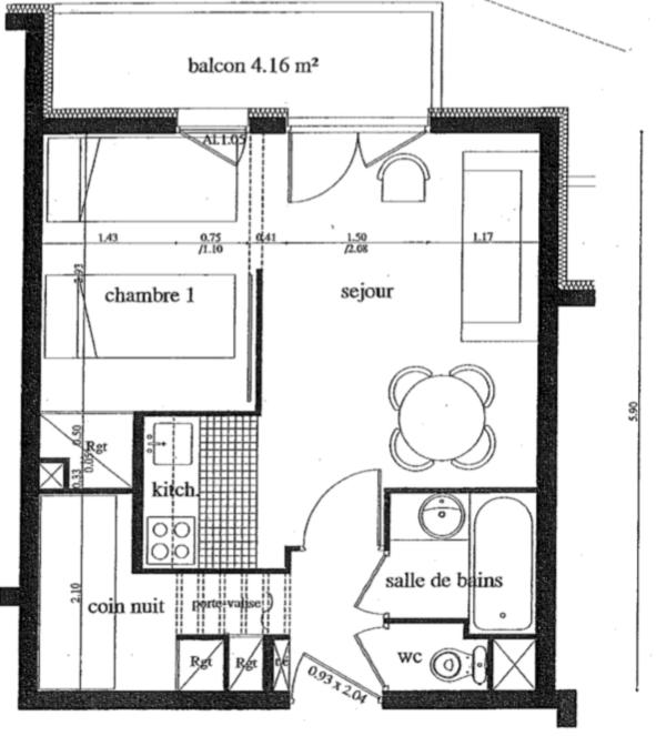 Appt 2Pièces-6pers - Balcons de Sirius, Piscine et Sauna - Appartement 2 Chambres - 36