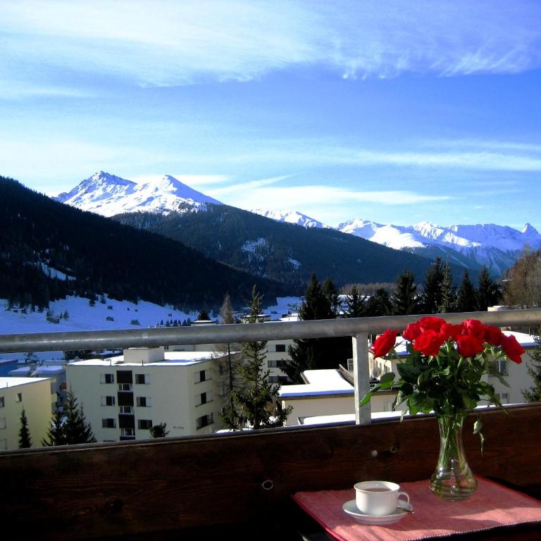 Ferienwohnung Parkareal Davos - freier Blick auf Berge, ruhig, sonnig, SW-Balkon, Parkplatz - Apartment mit 1 Schlafzimmer - 3