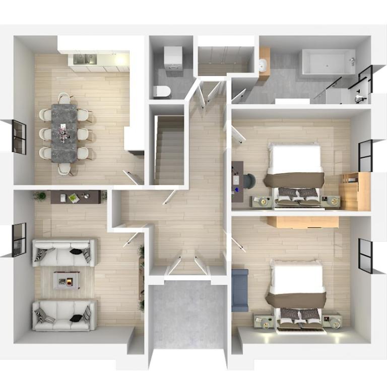 100 qm Apartment 1 - near highway - Apartamento de 2 dormitorios - 39