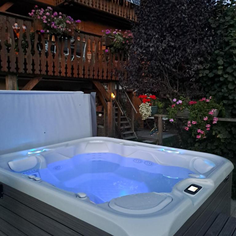 A4 km de Megève très joli studio avec jacuzzi ,vue sur les montagnes au calme - Studio - 8