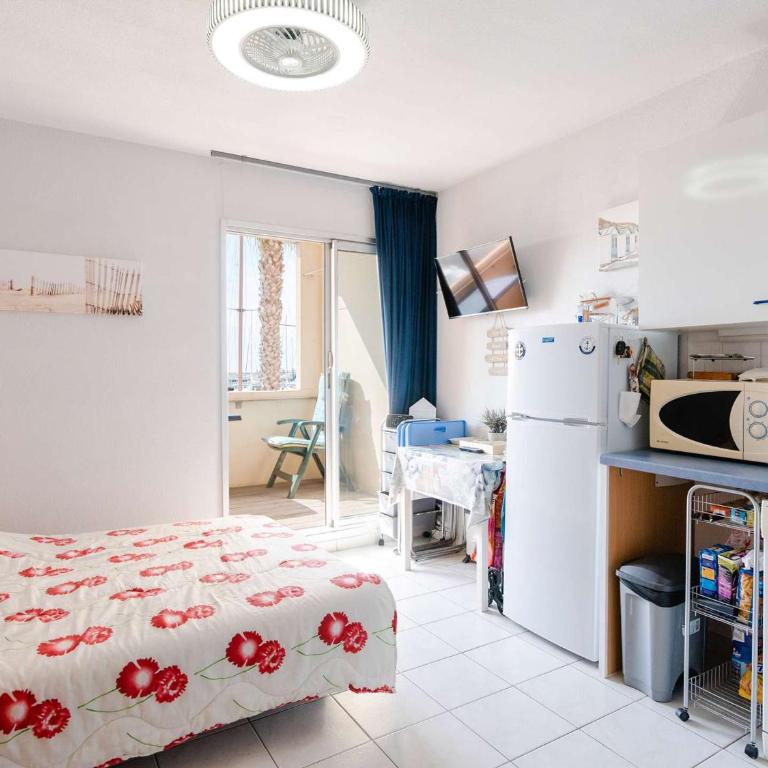 Studio cabine avec piscine et vue port à Gruissan - FR-1-409-199 - Studio - 7
