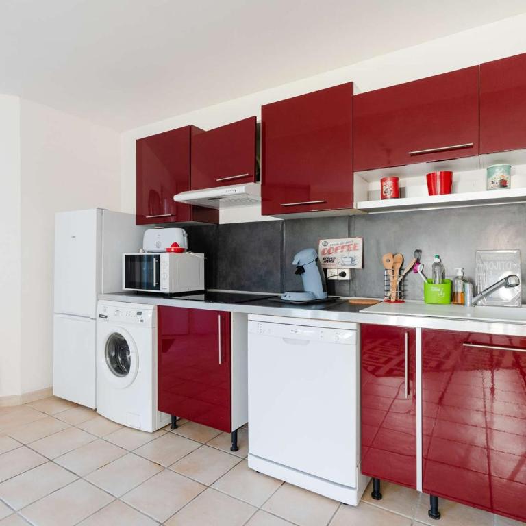 Charmant T2 en rez-de-jardin avec piscine, garage et WIFI à Narbonne-Plage - FR-1-409-208 - Apartment - 7