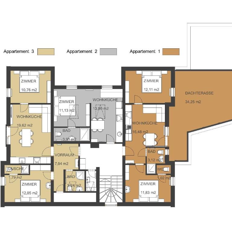 Haus Simona - Apartment mit 2 Schlafzimmern und Dusche - 5