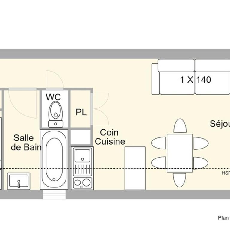 Studio cabine Les Saisies 6 pers proche ski - Appartement 1 Chambre - 9