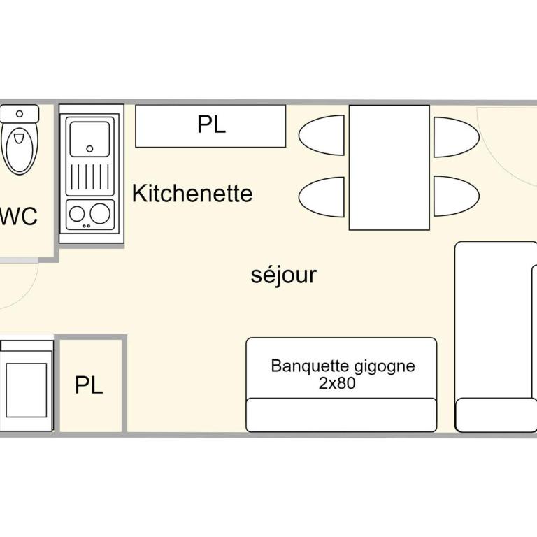 Studio aux Saisies, 1 étoile, 4 pers, centre station - Maison 1 Chambre - 7
