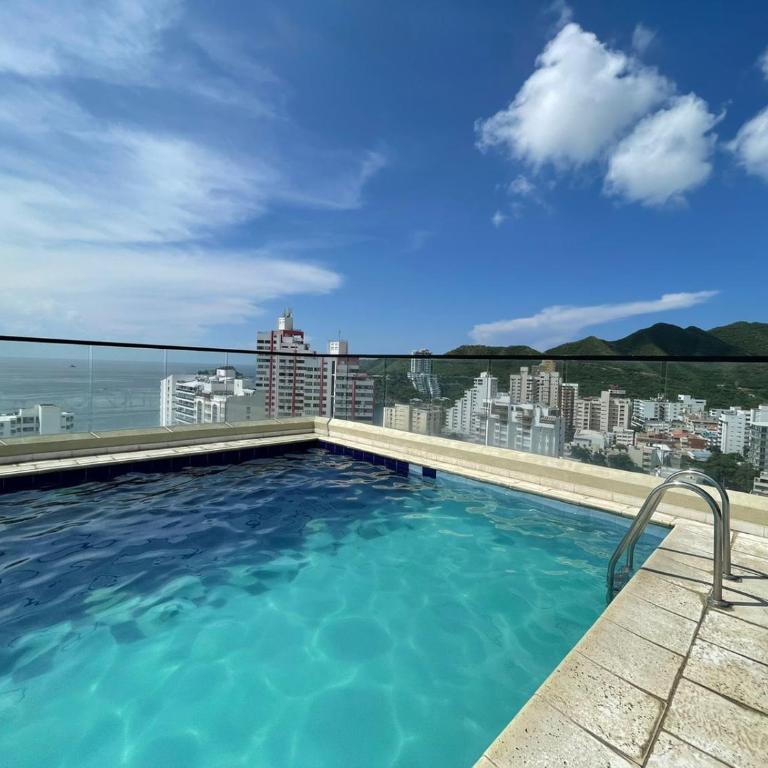 En el Rodadero Santa Marta apto Moderno con piscina,sauna,turco,Jacuzzi - One-Bedroom Apartment - 30