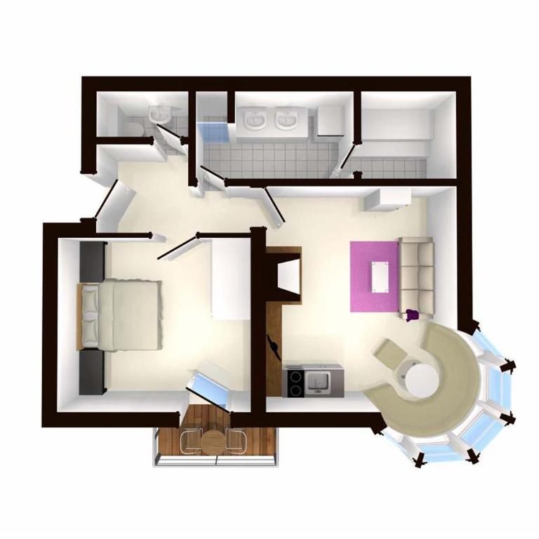 Hotel Goldried - Apartment mit 1 Schlafzimmer, Balkon und Sauna - Nebengebäude - 1