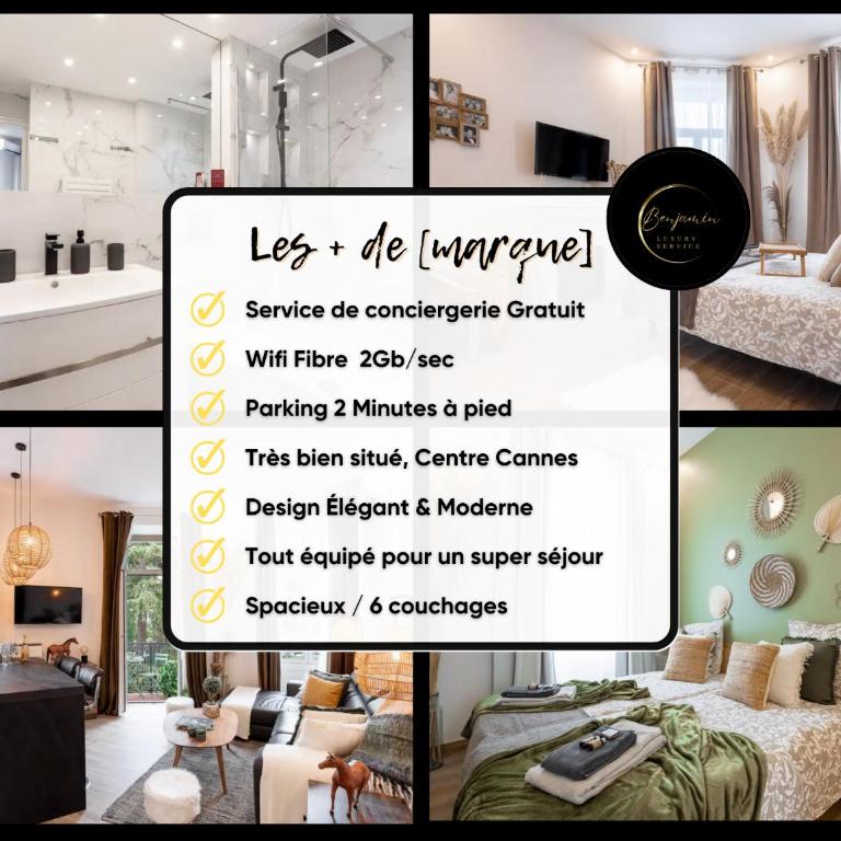 L'atelier des Artistes -Écrin de sérénité au coeur de Cannes - Balcon - Clim - Wifi - Appartamento con 3 Camere da Letto - 6