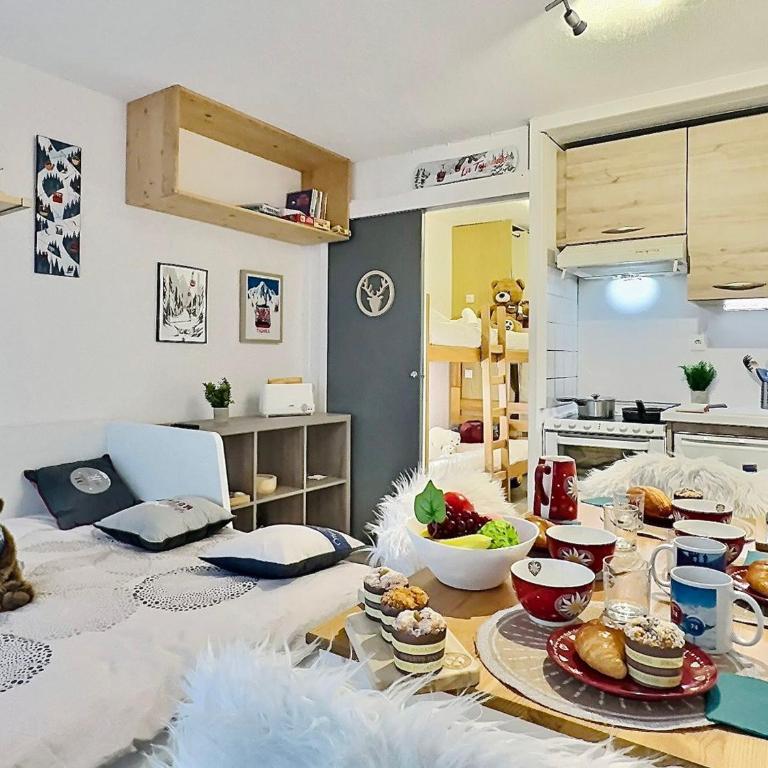 Studio cabine avec balcon Sud à 5 min des pistes, wifi inclus - FR-1-411-905 - Monolocale - 13