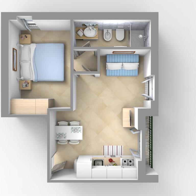 Residence Glicini - Appartamento con 1 Camera da Letto - 1