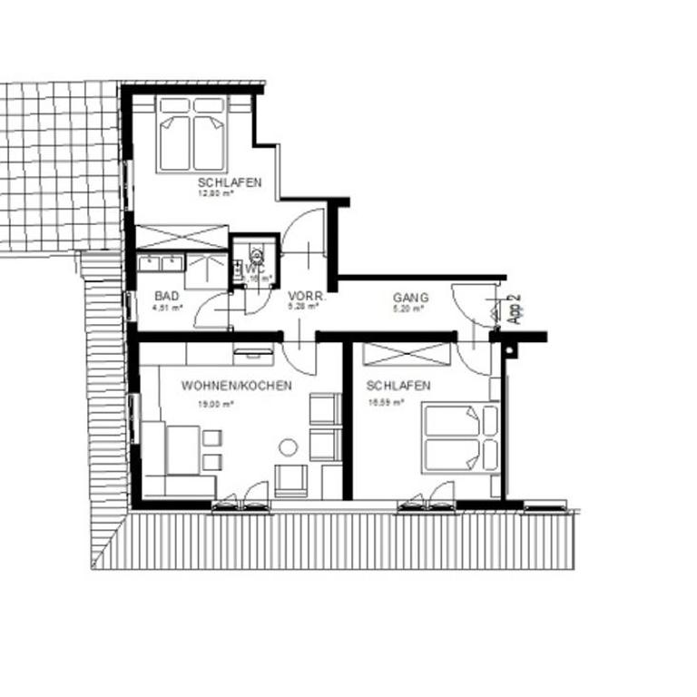 Appartements Alpenblick - Superior Apartment mit 1 Schlafzimmer und Balkon - 10