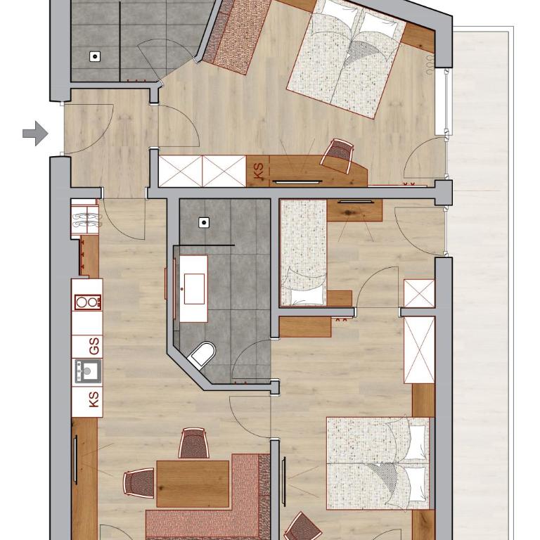 Appart & Hotel Garni Villa Knauer - Apartment mit 3 Schlafzimmern - 2