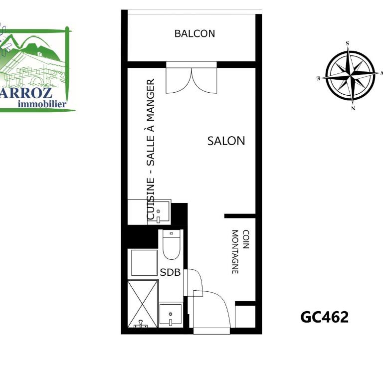 gc462 studio 4 pers proche skibus - Studio avec Balcon - 10