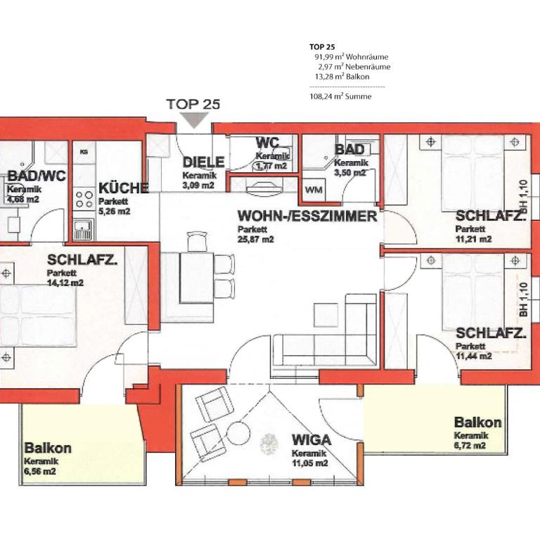 Panorama Spa Lodges DAS.SCHILLER - Superior Apartment mit 3 Schlafzimmern - 14