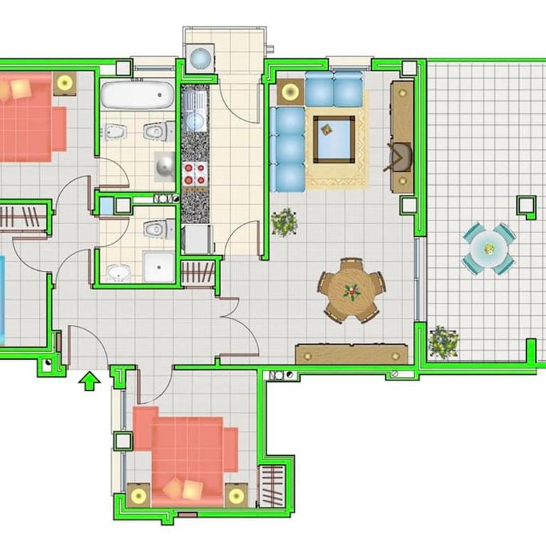 Piso bajo 3 habitaciones 2 baños y gran terraza - Three-Bedroom Apartment - 5