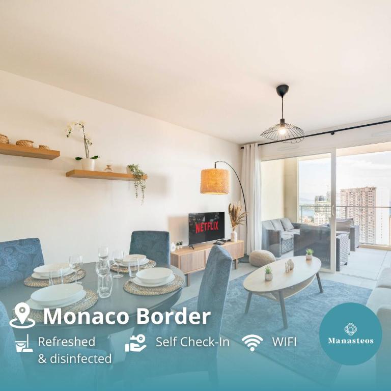5mn Monaco - Terrasse - Vue mer - Parking - BD - Appartamento con 1 Camera da Letto - 1