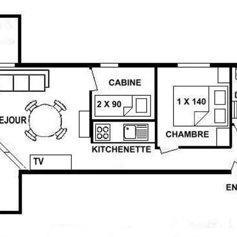 Appartement 2 pièces Les Saisies, 4 personnes - Maison 1 Chambre - 3