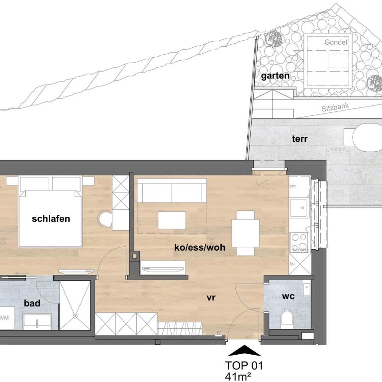 Apartmenthaus A24 - Appartamento con 1 Camera da letto con doccia - 1