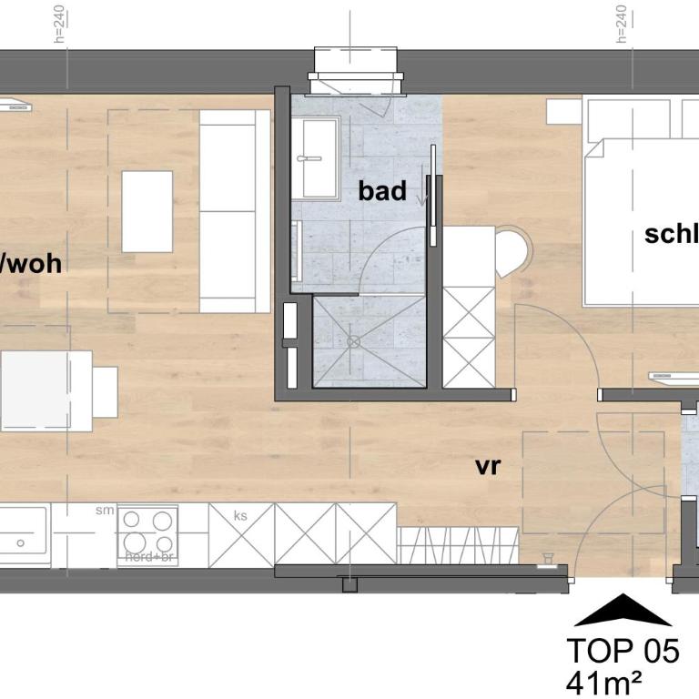 Apartmenthaus A24 - Appartamento con 1 Camera da Letto con Bagno - 1