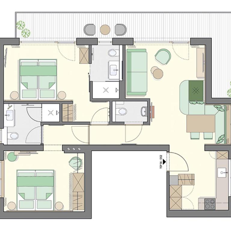 Haus Elisabeth - Apartment mit 2 Schlafzimmern und Balkon - 19