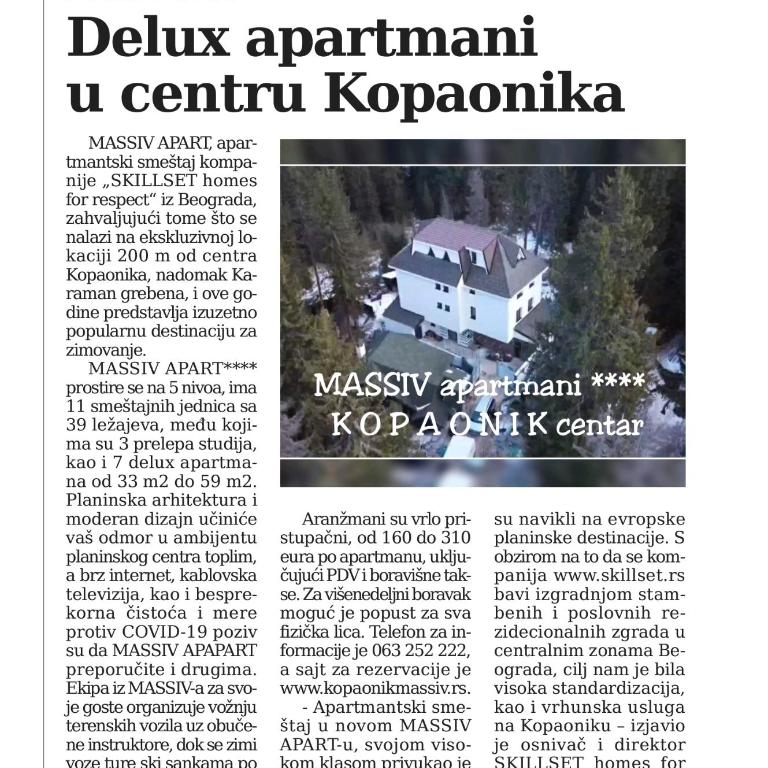 MASSIV Kopaonik centar lux apartmani - Apartman sa 1 Spavaćom Sobom i Pogledom na Park - 60