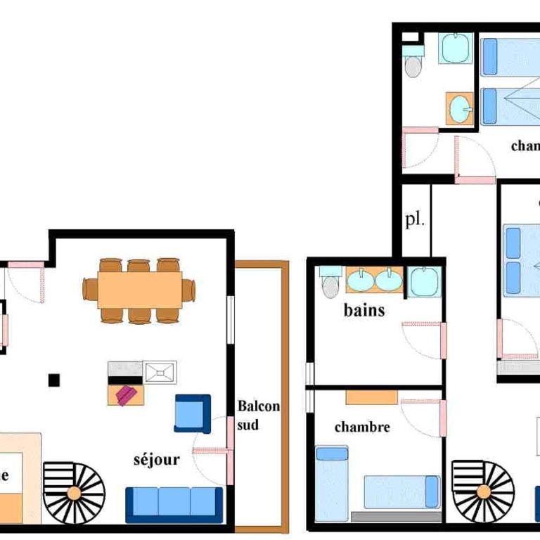 Spacieux duplex 10 pers à Lanslebourg avec cheminée, WIFI, 4 chambres - FR-1-508-43 - Appartement (10 Adultes) - 10