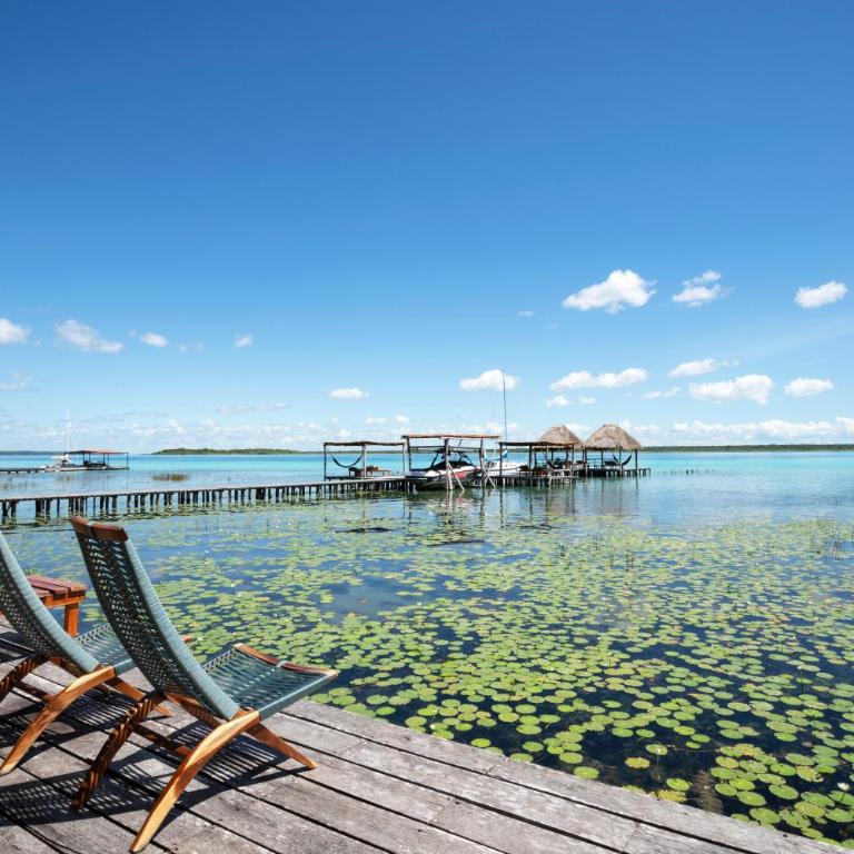 Yayum Bacalar - Habitación con cama extragrande y vistas al lago - 6