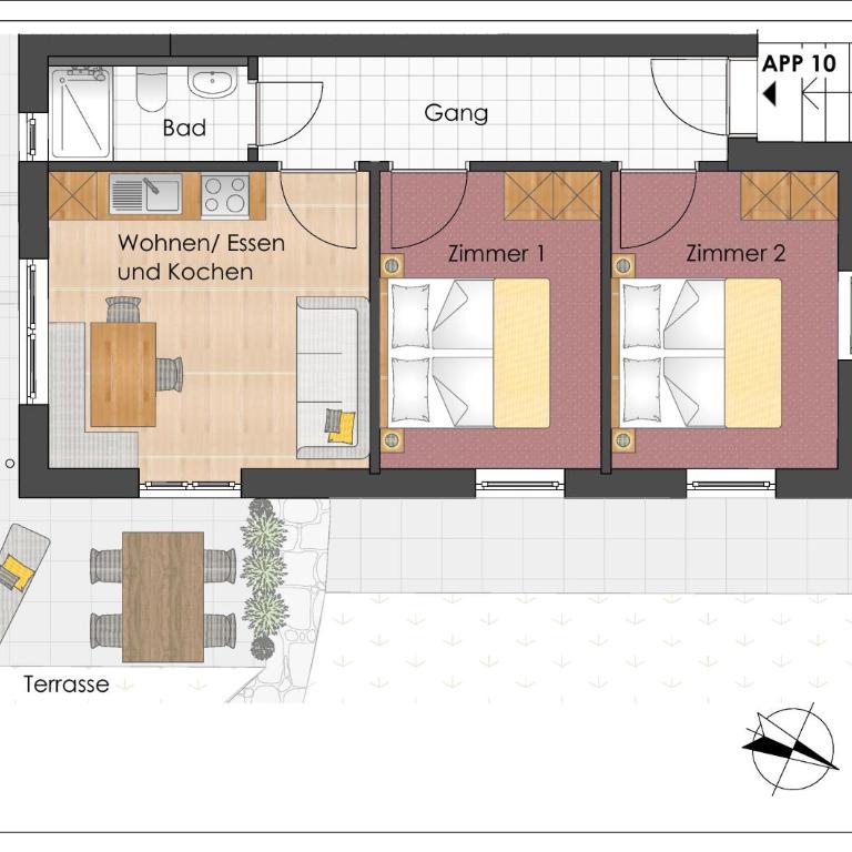 Appartements Andrea Cäciel - Alpline Appartements KG - Apartment mit 2 Schlafzimmern - 7
