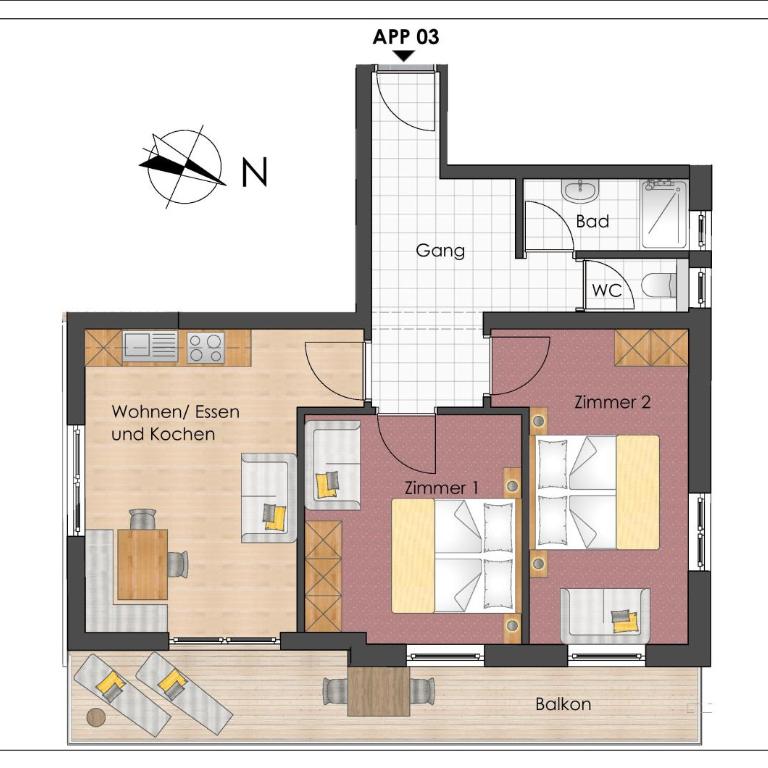 Appartements Andrea Cäciel - Alpline Appartements KG - Apartment mit Blick auf die Berge - 14