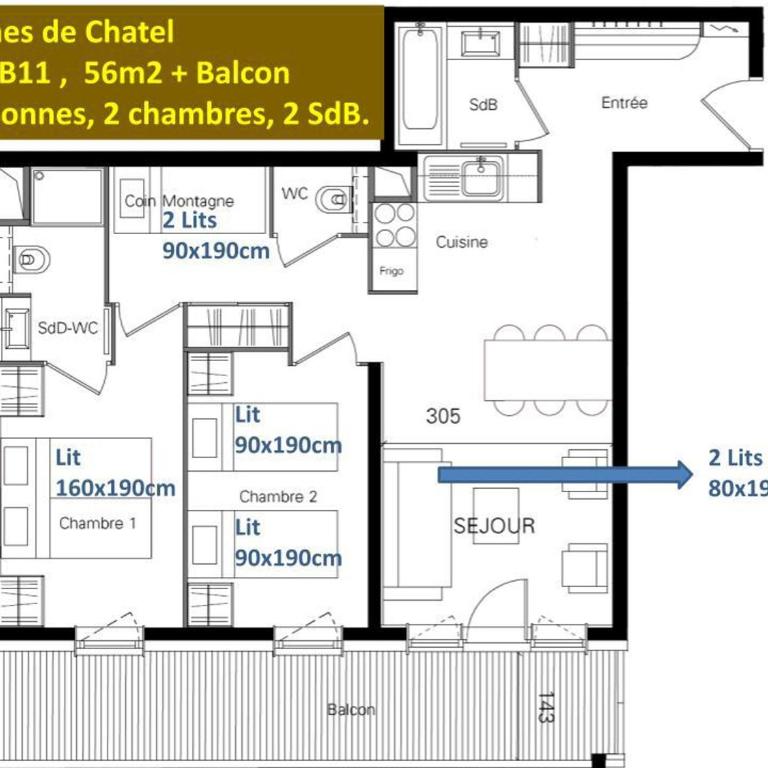 Appartement central à Châtel avec balcon et accès piscine - FR-1-693-105 - Appartement - 16