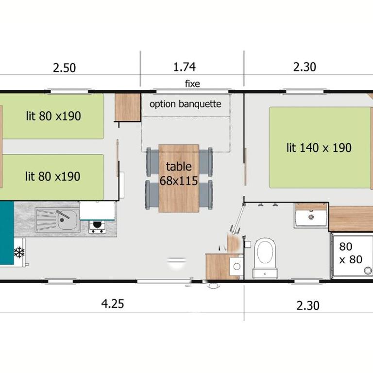 Camping L' Arlesienne - Mobile Home Économique (5 Personnes) - 3