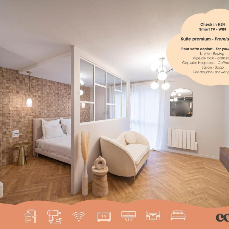 Suite Georgia - appartement 2 personnes - Check in h24 & Wifi - One-Bedroom Apartment - 1
