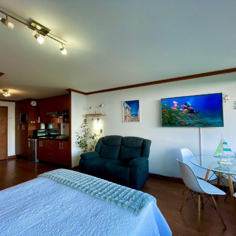 Hermoso Depto, 1Linea Roca Mar Sector Costa Brava - Apartamento de 1 dormitorio - 70