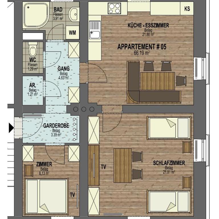 Villa Ganzstein Appartements - Apartment mit 2 Schlafzimmern - 18