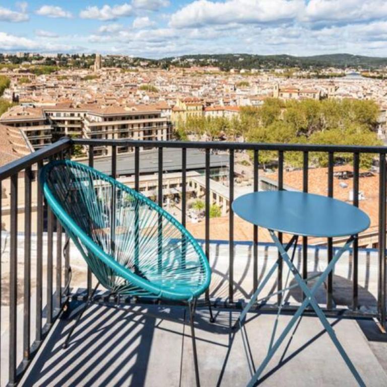 Aix Rooftop Appartement T2 Luxe 5 étoiles - hypercentre Rotonde - Terrasse - Vue - Parking - Apartment mit 1 Schlafzimmer - 14