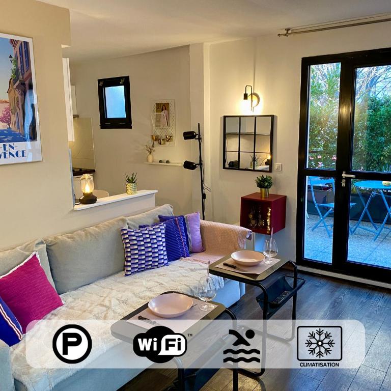 Ma place au sud Aix Terrasse Parking - Apartment mit 1 Schlafzimmer - 3