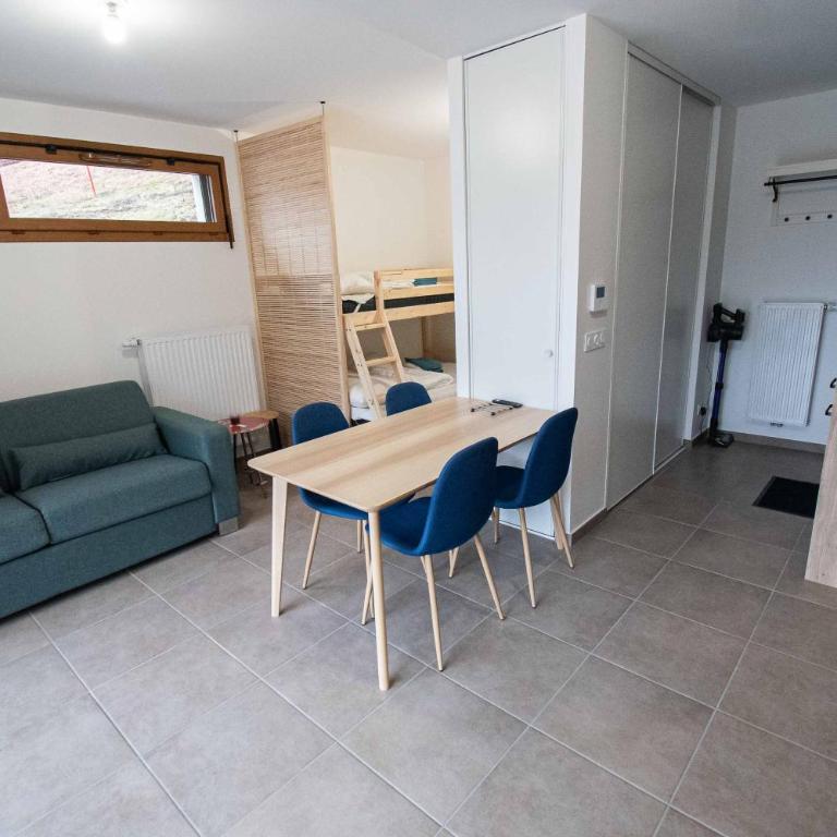 Dans résidence neuve LE SNOW ROC sur les pistes, grand studio cosy 5 pers avec terrasse panoramique, SAUNA, WIFI - Appartement 1 Chambre - 4