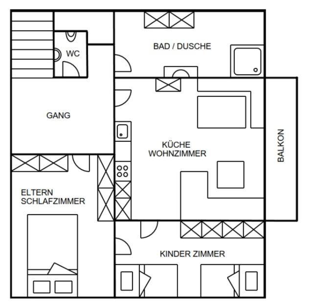 Landhaus Brif - Apartment mit 2 Schlafzimmern und Dusche - 3