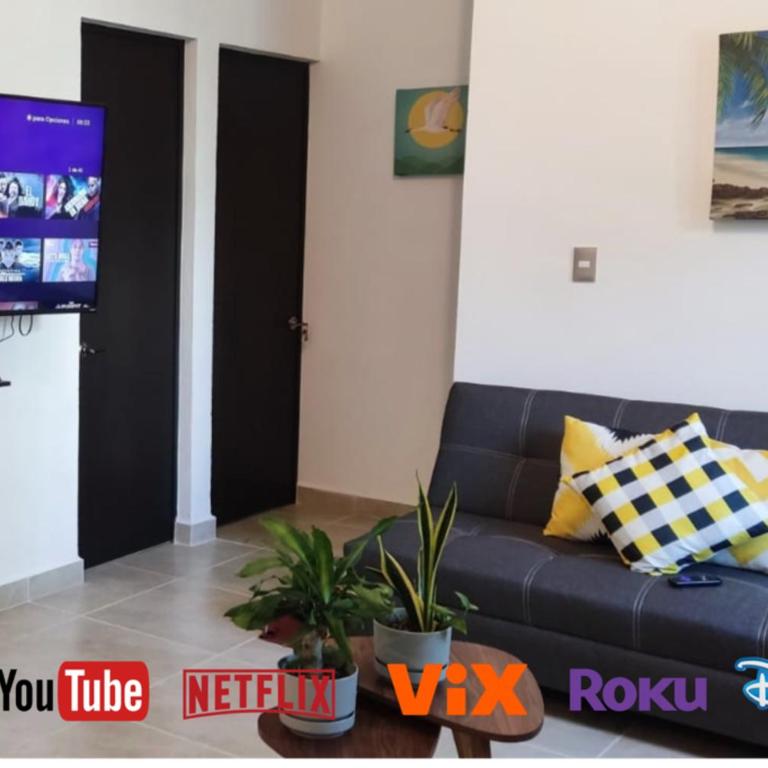 Depa Familiar PB 6pax con Alberca Rodeado de Restaurantes Zona Segura - Apartamento Estándar de 2 dormitorios - 4