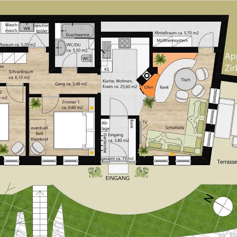 Blick auf's Schloss - Apartamento de 3 dormitorios con bañera - 14