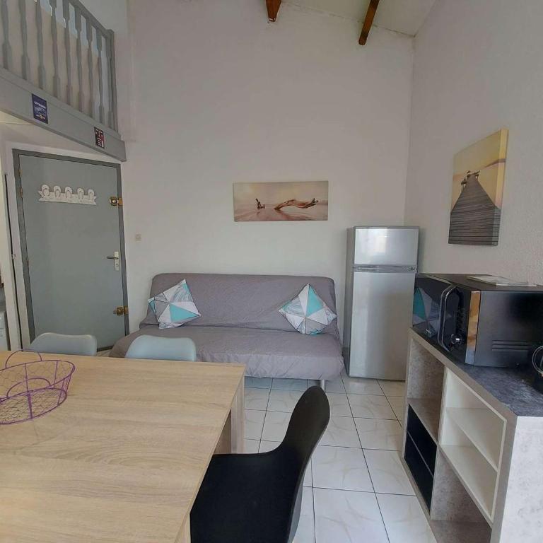 Appartement 2 pièces meublé avec mezzanine et terrasse, accès direct à la plage, parking inclus - FR-1-326-798 - Appartement - 3