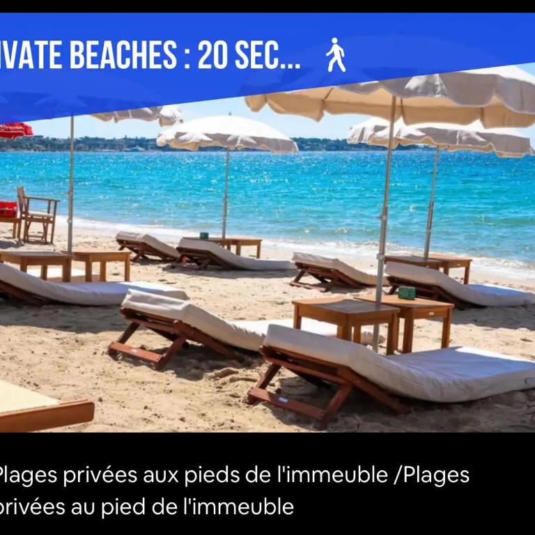 Impeccable 3 pièces -Clim -2 terrasses ,la plage à 50m Juan les pins proche Cannes - Two-Bedroom Apartment - 20
