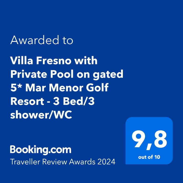 Villa Fresno with Private Pool on gated 5* Mar Menor Golf Resort - 3 Bed/3 shower/WC - Villa de 3 dormitorios - 46