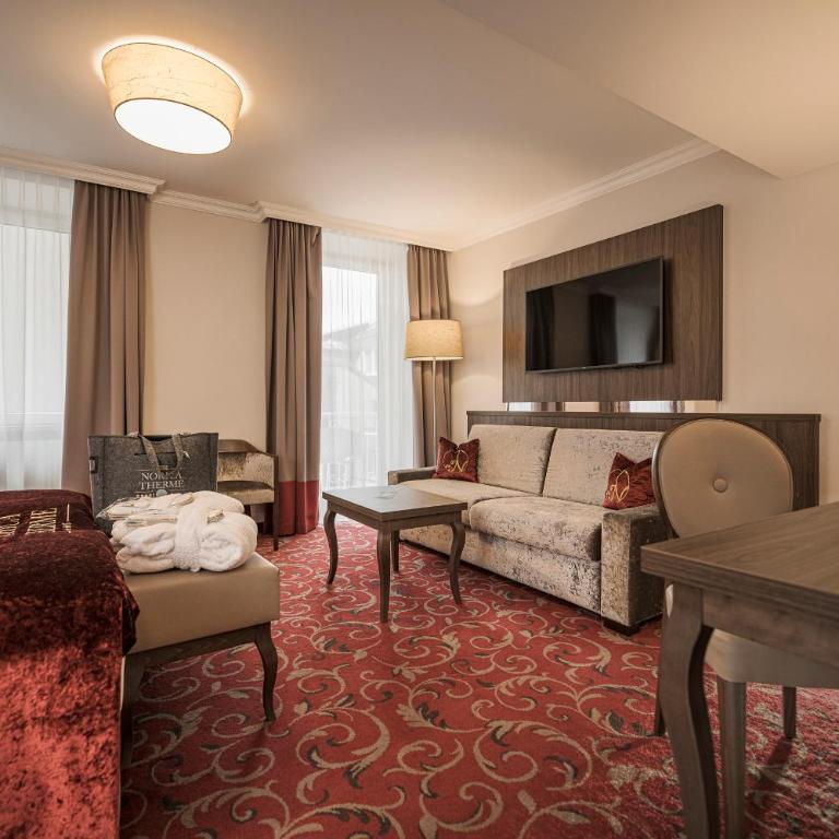 Hotel Norica - Thermenhotels Gastein mit dem Bademantel direkt in die Therme - Doppelzimmer mit Balkon - kostenfreier Eintritt in die Alpentherme - 3