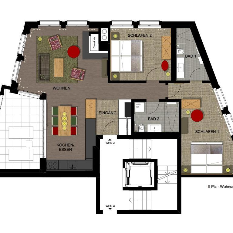 Sporthotel Pontresina - Apartment Il Piz 3 - 2