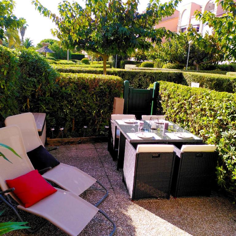 L'Oasis - T2 avec jardin - Piscine - Clim - Parking & Plage à 200m - Appartement 1 Chambre - 3